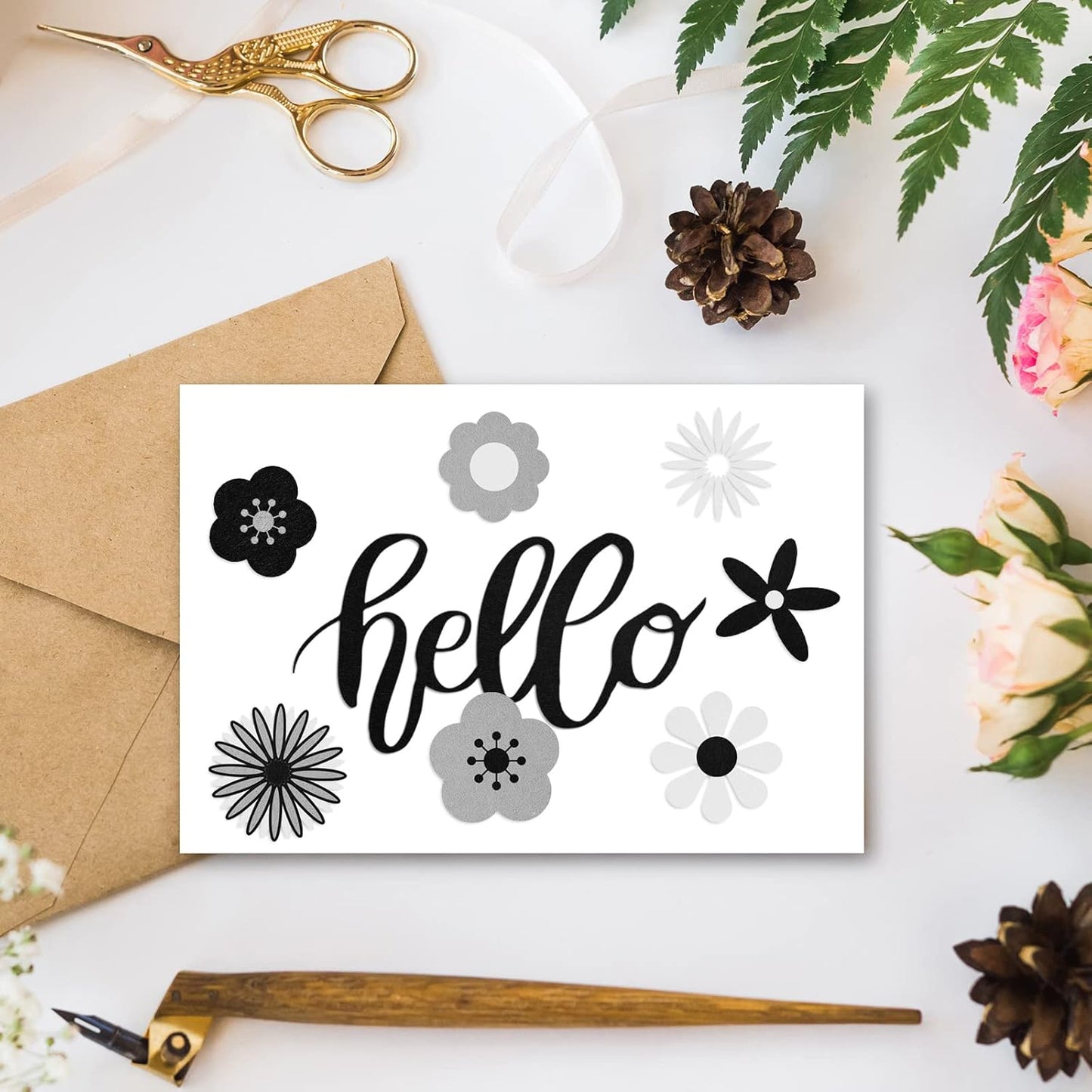 Whaline 18Pcs Felt Fabric Sheets Soft Thick Assorted Black Grey White Craft Felt Pack for DIY Craft Sewing Patchwork Art Projects, 3 Colors, 7.9 x 11.8 Inch