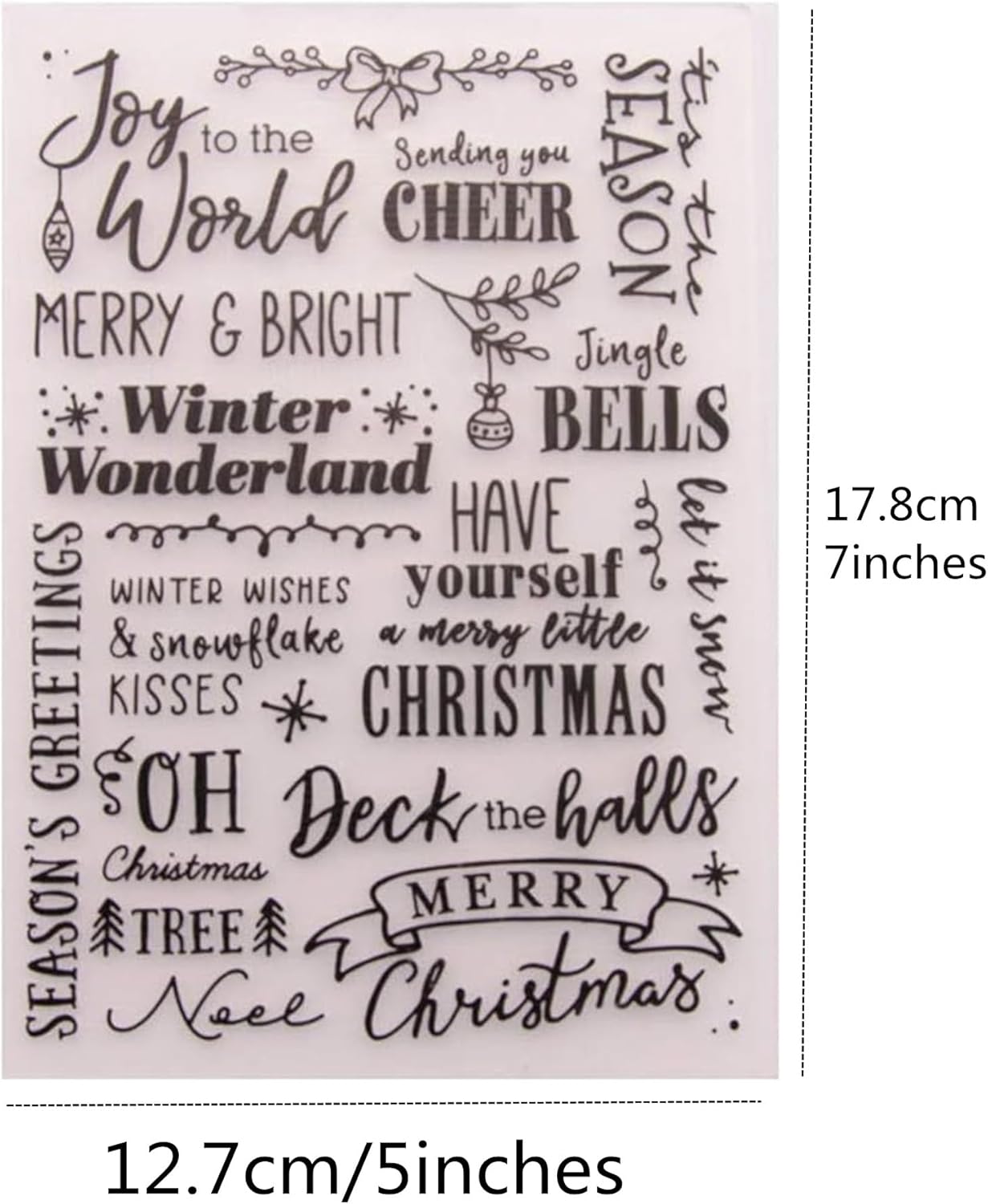 Arbuya Christmas Sentiment Plastic Embossing Folders for Christmas Card Making or Journaling Xmas Embossing Folder for Gift Tag Paper Crafting Home Decoration