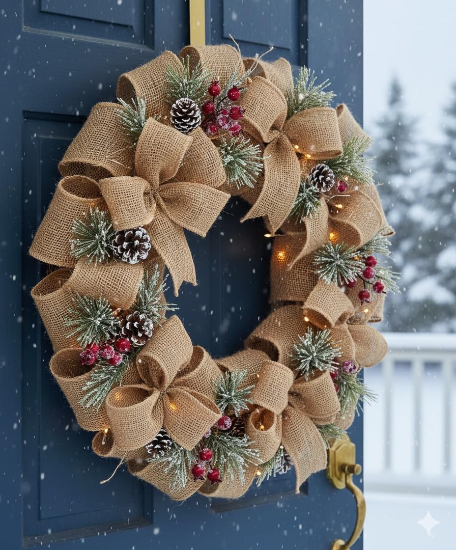 3 Pack - 90 feet Burlap Ribbon 5" x 10 Yards Natural Jute 5 Inch 30ft roll (Natural, 5 Inch X 10 Yards) Total 30 Yards
