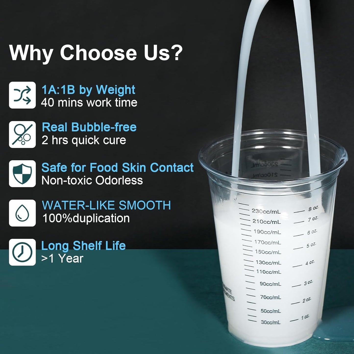 CHANGTIKEJI Silicone Mold Making Kit, 282oz 10A Elastic Liquid Silica Gel for Casting Resin molds and Candle & Soap Mold,Fast Cure Translucent Platinum Silicone Rubber