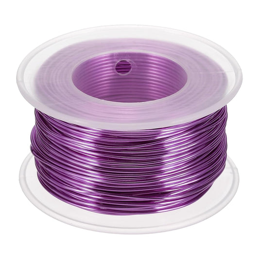 uxcell 18 Gauge / 1mm Anodized Aluminum Wire for Jewelry Craft Making, 102 Feet Bendable Flexible Wire for DIY Home Decor Gardening Sculpture, Purple