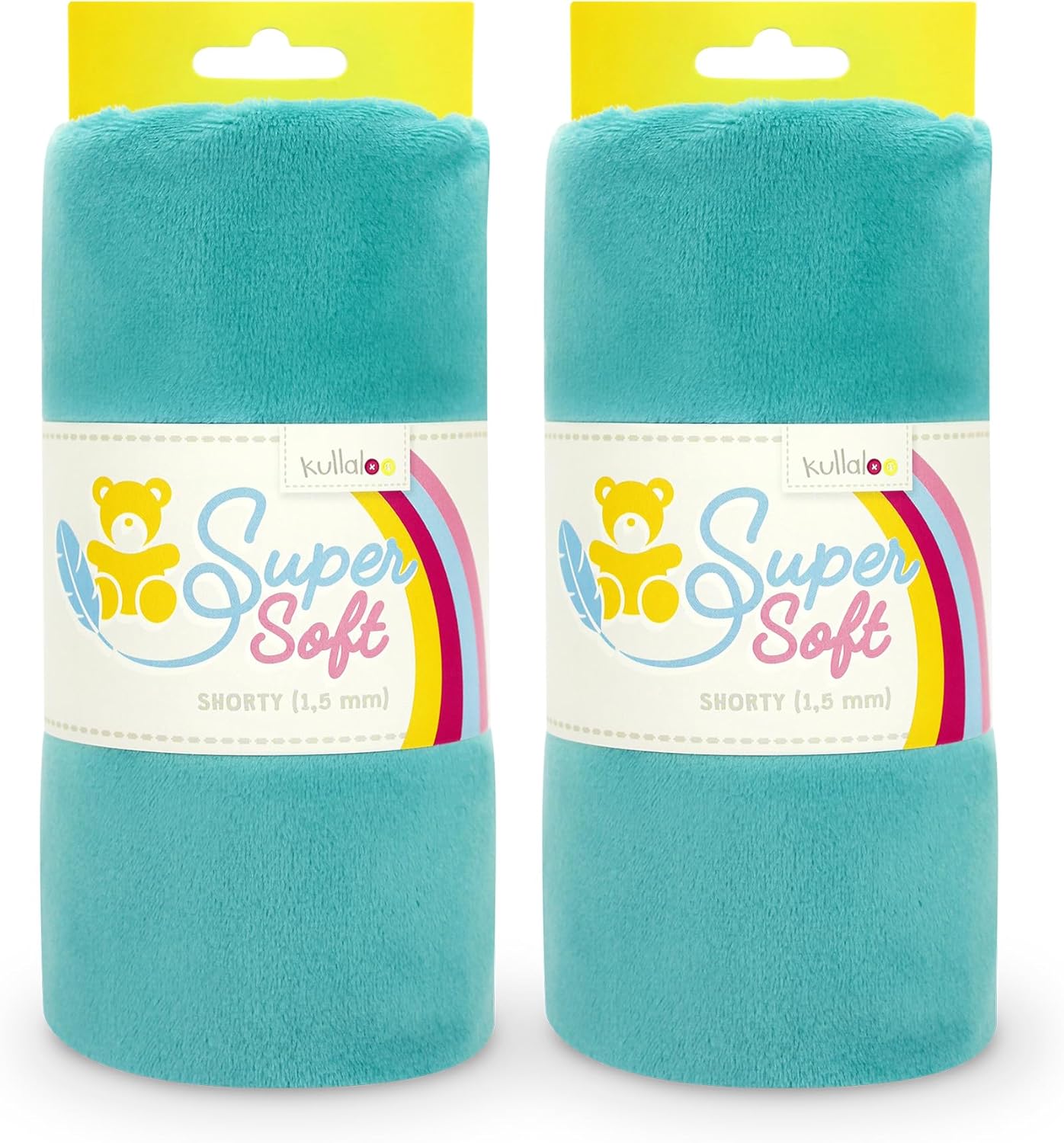 kullaloo Plush Fabric | Solid Teal Minky Fabric for Sewing (Pack of 2) | Super Soft Cuddle Material | 39.5x29.5 | Plushies, Baby Blankets, Pillows, Dog Beds, Cat Beds, Baby Accessories, Apparel