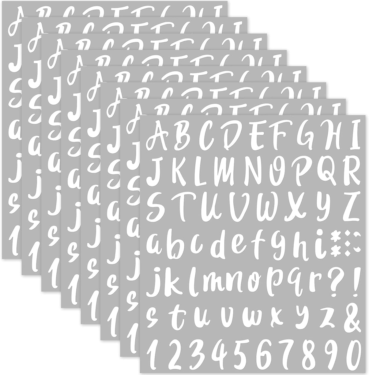 Outus 576 Pieces 8 Sheets Letters Stickers Self Adhesive Vinyl Letter Alphabet Number Stickers Mailbox Numbers Sticker, Decals for Classroom Decor, Sign, Door(White,1 Inch)