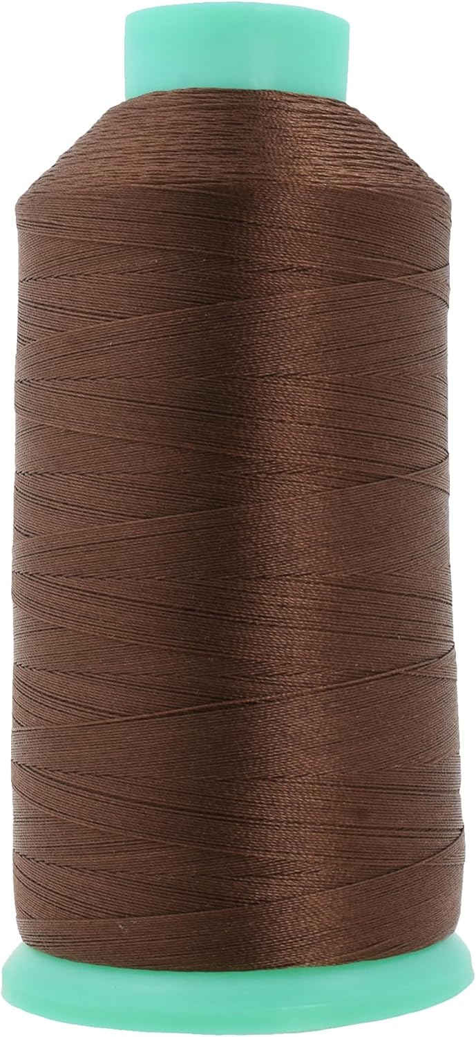 Mandala Crafts Bonded Nylon Thread - Russet Brown Heavy Duty Sewing Threads - 2843 YDs Size 46 210D T45 Tex 45 for Leather, Jeans, Weaving, Outdoor, Marine, Upholstery