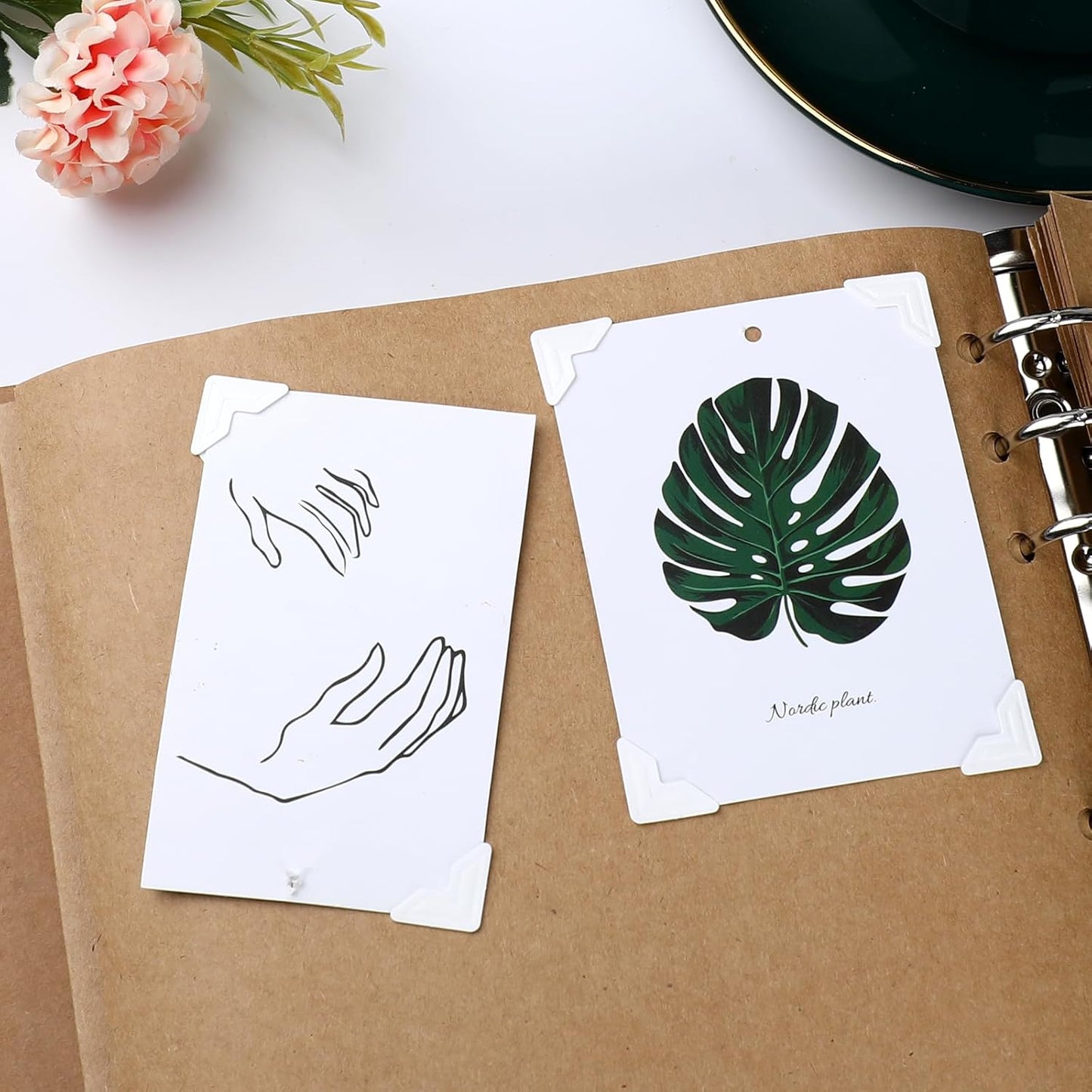 240 Pcs Photo Corners Self Adhesive Picture Corners for Scrapbooking, White Photo Corner Stickers, Photo Mounting Corners for DIY Scrapbook, Photo Album, Journal, 10 Sheets