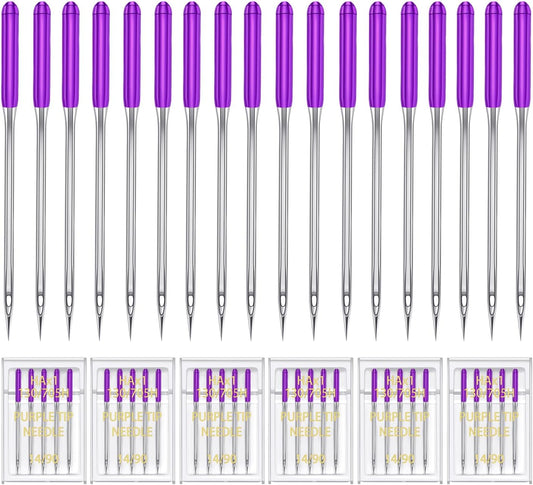 HONEYSEW 30 Pieces Sewing Machine Needles HAX1 130/705H Universal Regular Point Flat Shank Sewing Needle Compatible with Singer, Brother,Janome,Pfaff and Other Brand (Purple Size 14-30PCS)