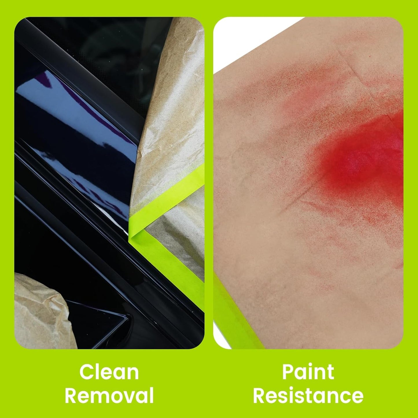 ADHES Pre-Taped Masking Paper for Painting, 3 Rolls 12 Inch x 50 Feet Tape and Drape Painters Paper Roll with Masking Tape, Automotive Paint Masking Paper for Cars, Walls, Floors, Furniture Protection