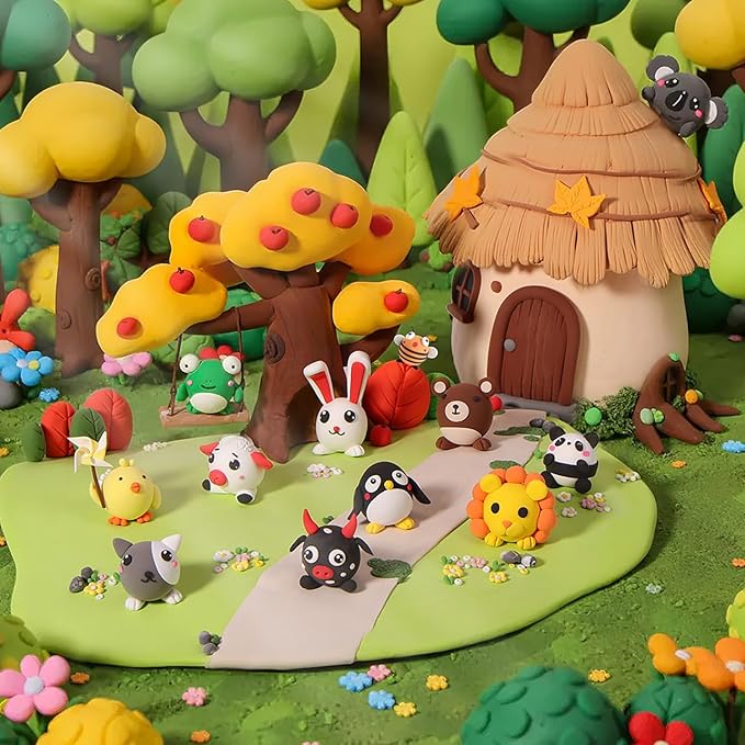 Air Dry Clay for Kids - Modeling Clay Kits, Ultra Light & Soft, Safe & Non-Toxic, 12 Boxes DIY Model Magic Clay with Sculpting Tools & Tutorials, Individual Packs, Creative Art Crafts Toys Gifts