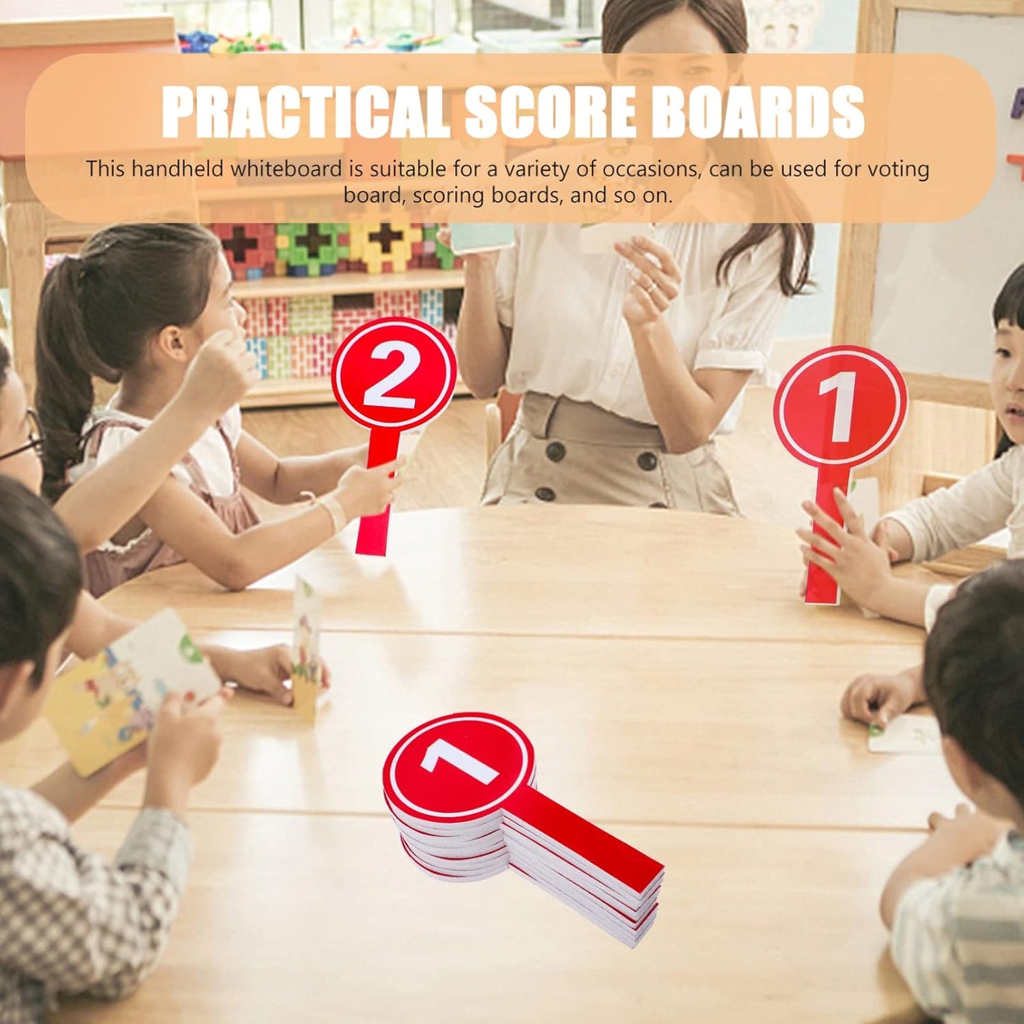 10pcs Handheld Score Paddles Foam Number Scoreboards 1-10 Voting Scoreboards for Sport Competition Classroom Voting and Answers