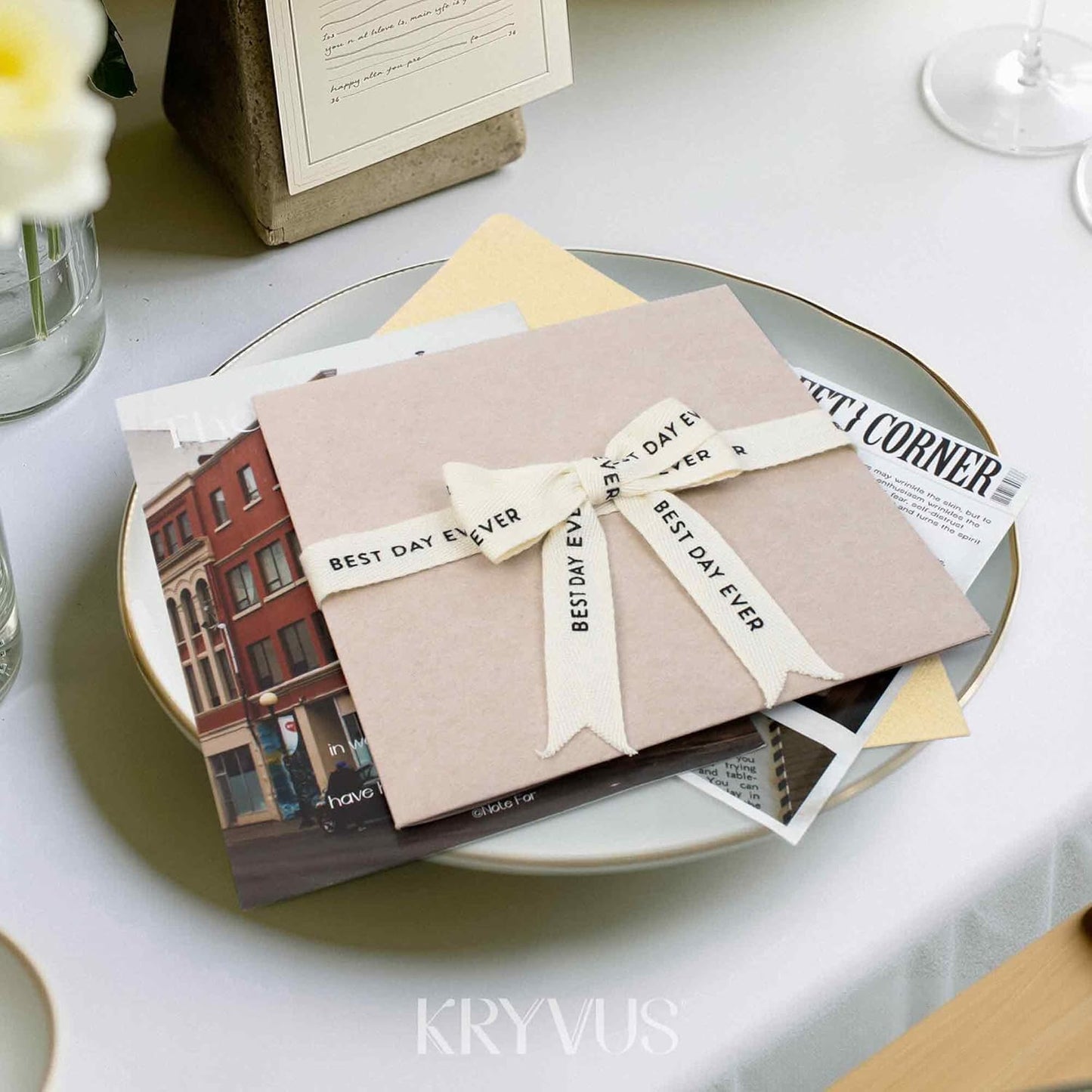 Best Day Ever Ribbon - 5/8 Inch x 12 Yards Natural Twill Tape Ribbon, Cotton Herringbone Ribbons for Gift Wrapping, Birthdays, Weddings, Christmas, Anniversaries, Valentine's Day, Mother's Day