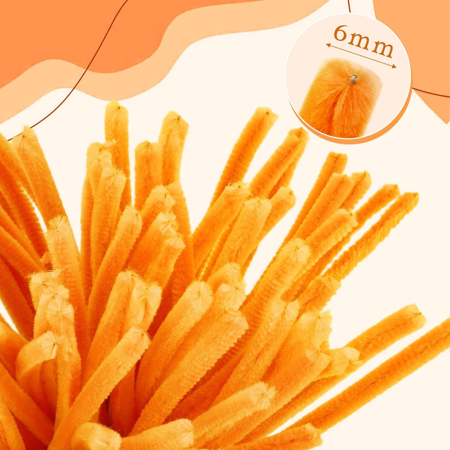 FACIACC 600PCS Pipe Cleaners Craft, 6 Assorted Colors Chenille Stems for DIY Bouquet Christmas Gift Party Decor (Yellow)