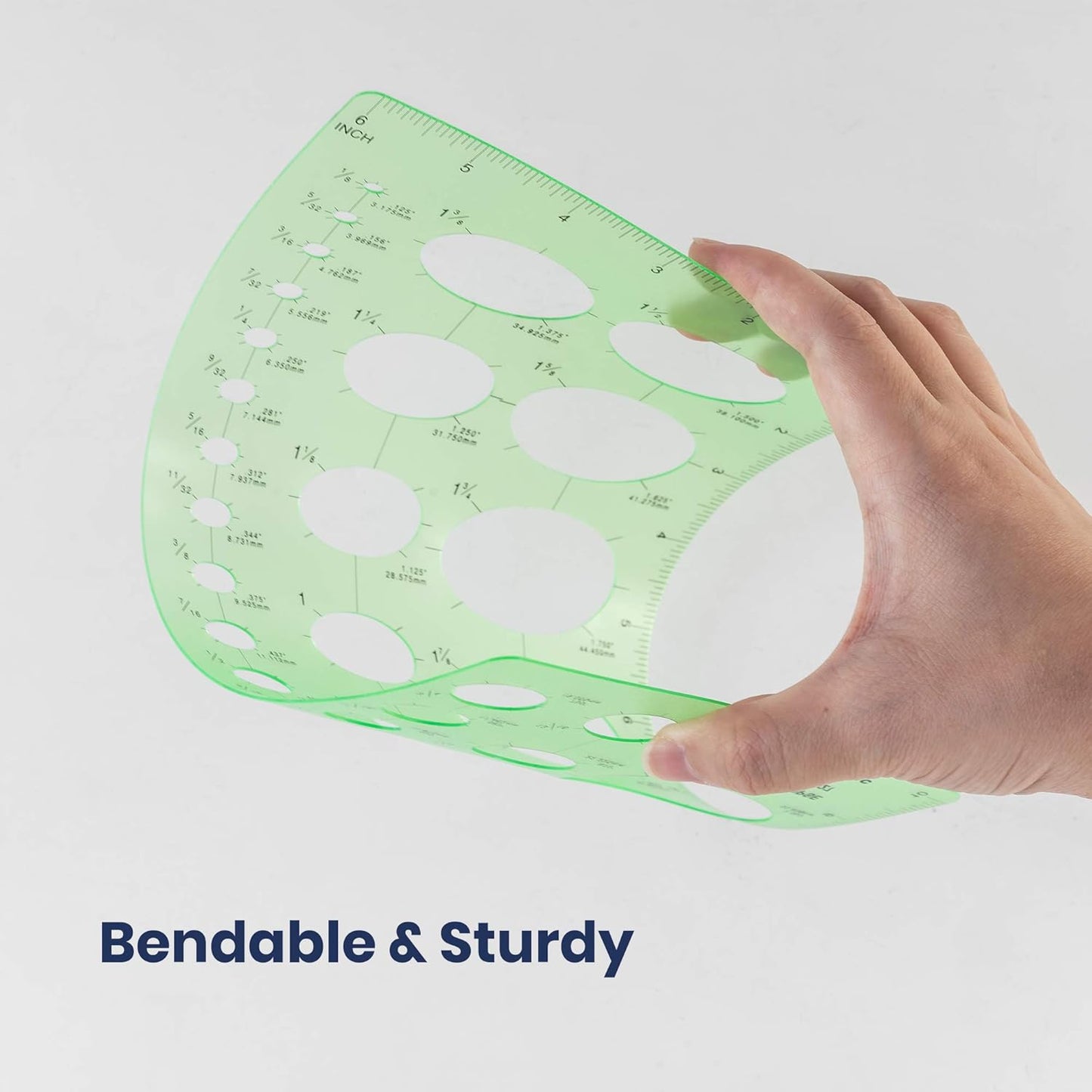 Pacific Arc Isometric Ellipse Guide Template, 27 Total Ellipse from 1/8 Inch to 2 Inch with Inch Graduations