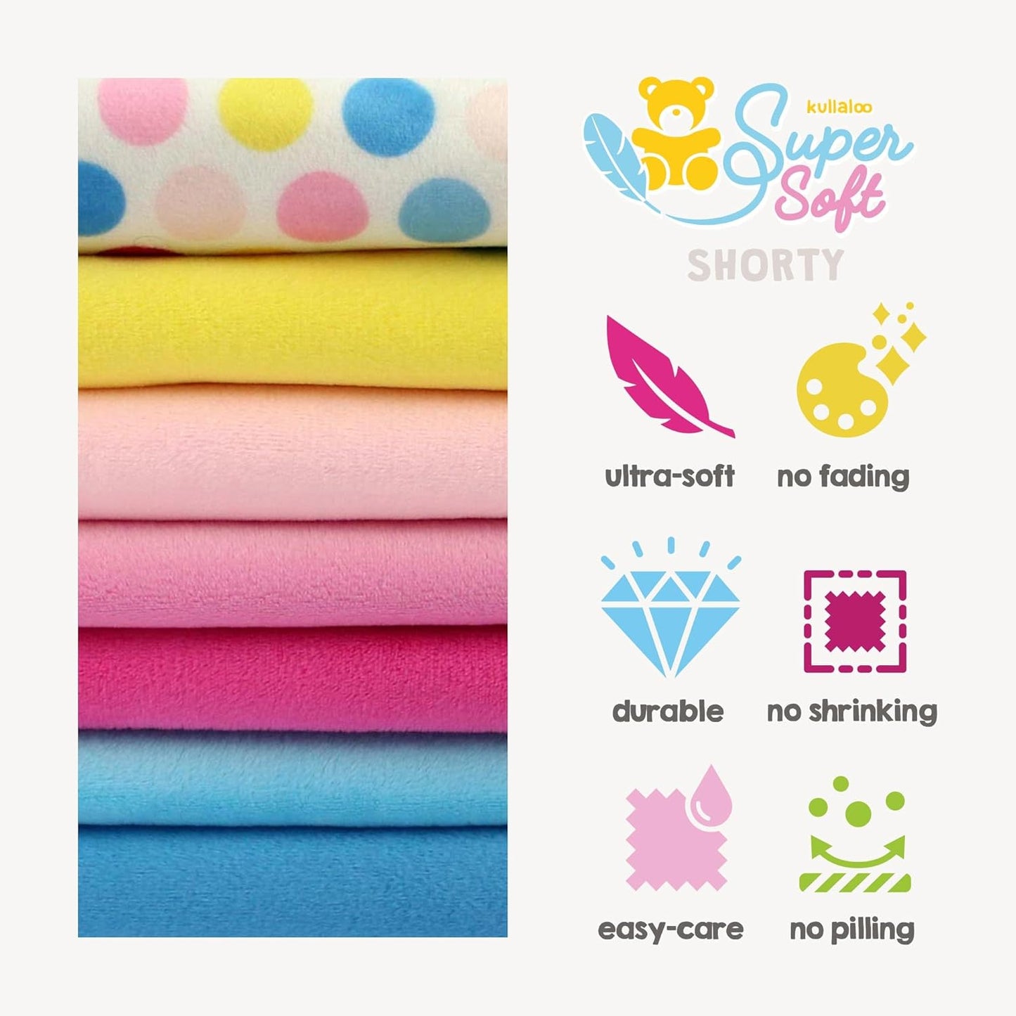 kullaloo Plush Fabric | Solid Yellow Minky Fabric for Sewing (Pack of 2) | Super Soft Cuddle Material | 39.5x29.5 | Plushies, Baby Blankets, Pillows, Dog Beds, Cat Beds, Baby Accessories, Apparel