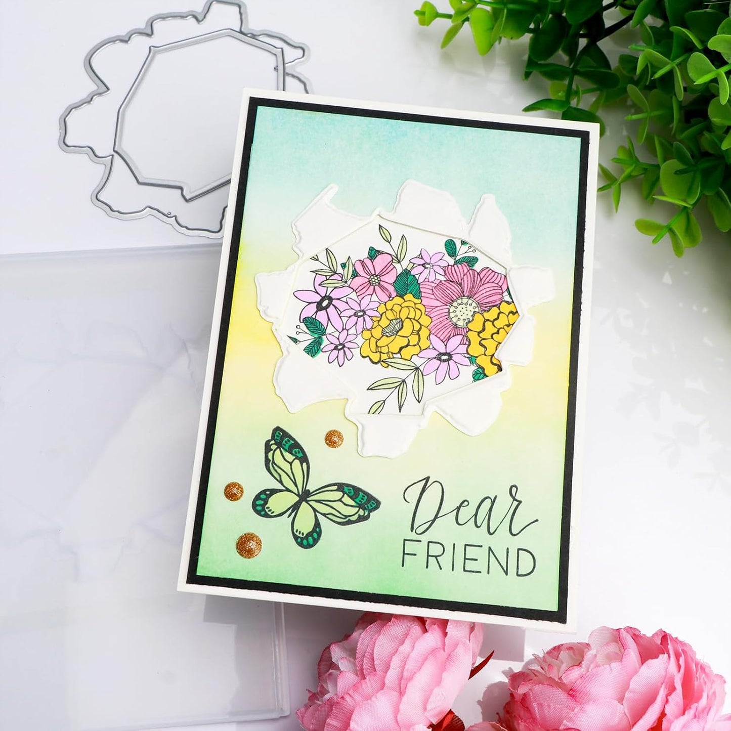 BAOFALI 3D Embossing Folder for Card Making,Hollow Flower Plastic Texture Fades Embossing Folder Template for Scrapbooking Cardstock Album DIY Decoration Paper Crafting 6.3x4.5inch