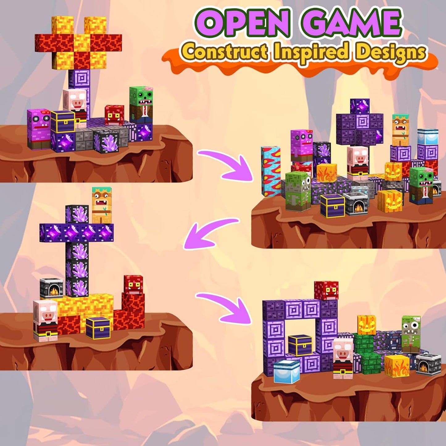 100 PCS Magnetic Blocks - Magnetic Building Blocks Toys for Kids, Stacking Magnets for Kids, STEM Sensory Toys, Christmas Birthday Gifts for Boys and Girls Ages 3+ Years Old