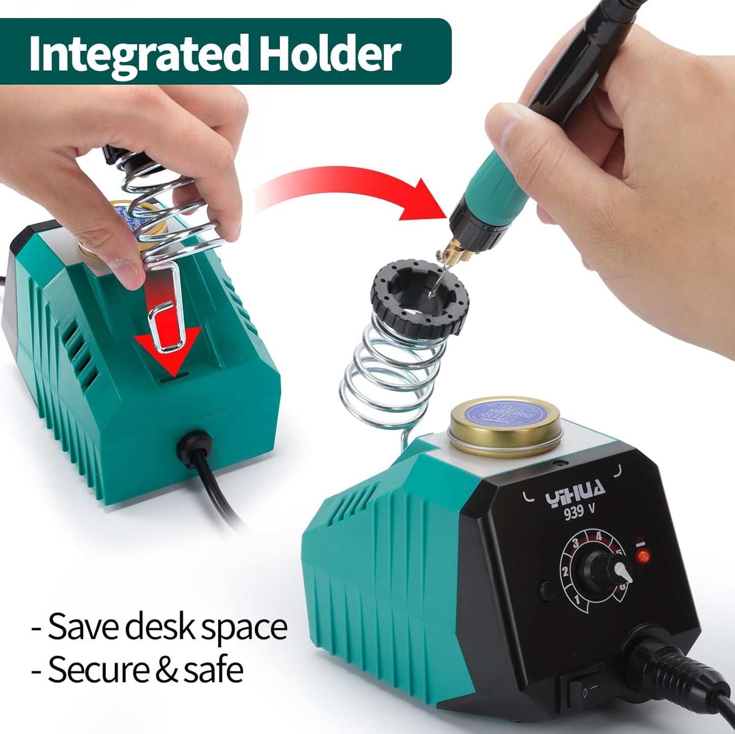 YIHUA 939-V Wood Burning Pen Wood Burning Kit with 23 Wire Nibs, Detachable Wood Burning Pen, 6 Wood Pieces, 6 Stencils, Tweezers Used as Wood Burning Tool