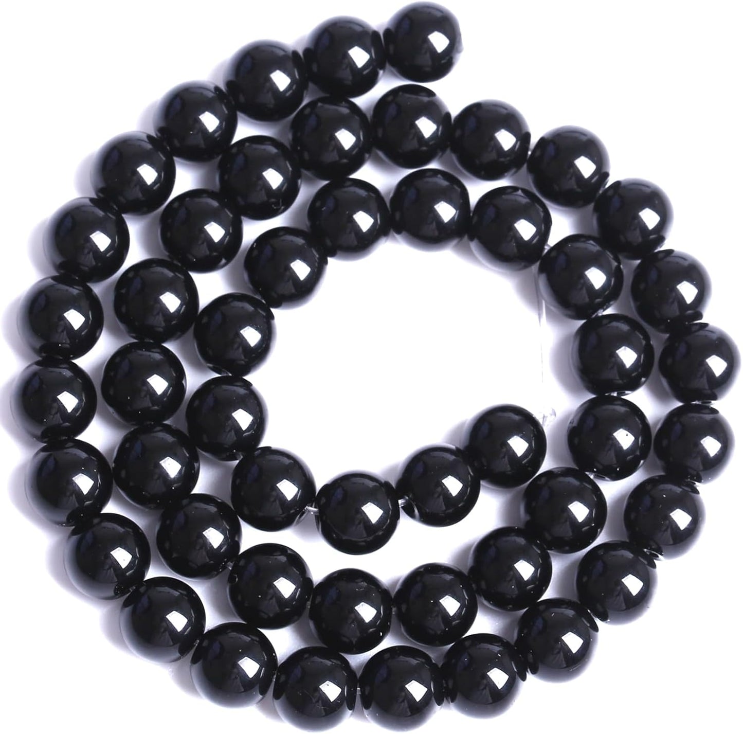 12MM Natural Black Agate Gemstone Beads Round Loose Stone Beads for Jewelry and Bracelets Making 32pcs 15"