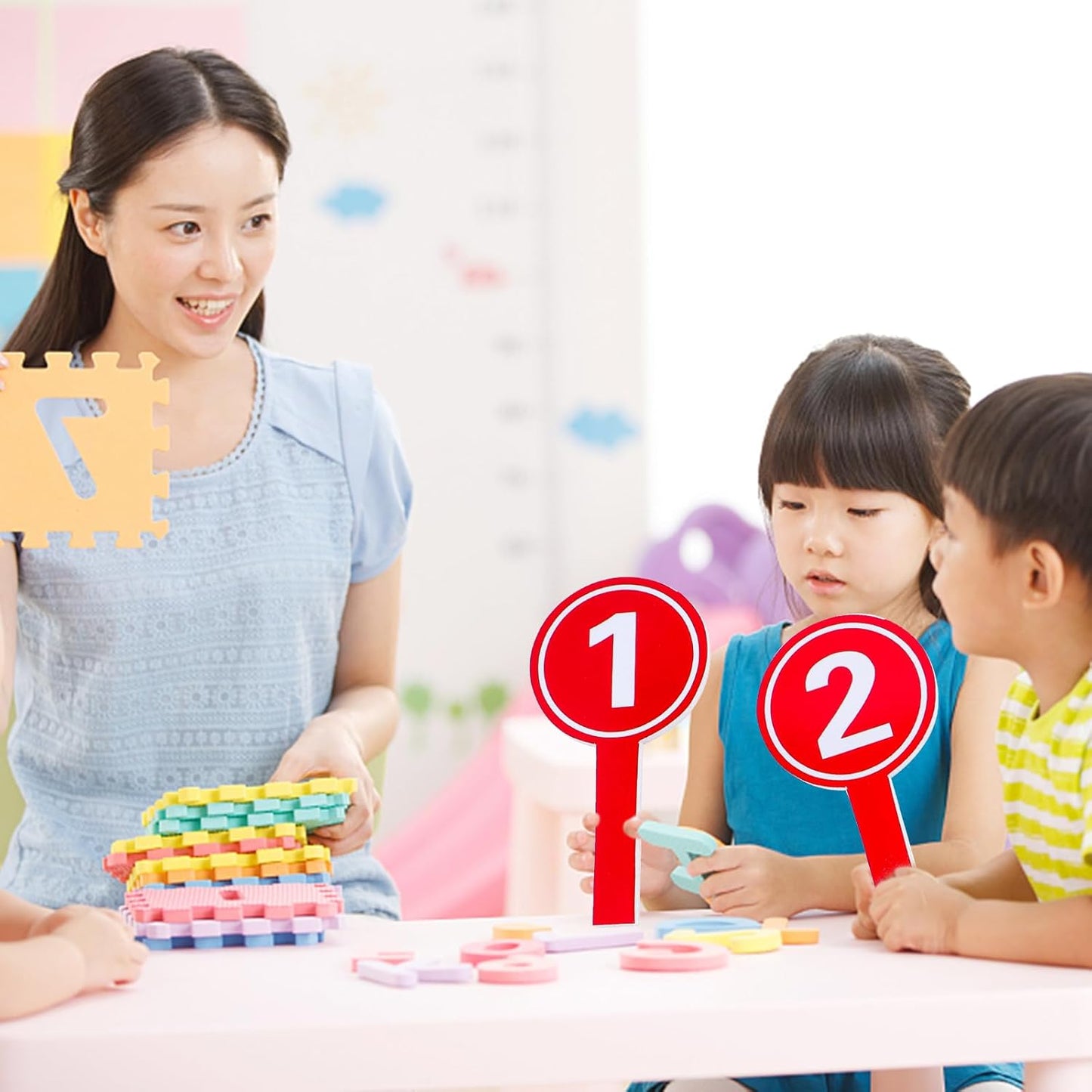 Amosfun 20 a Dry Erase Board Voting Paddles 1-10 Score Number Boards Yes or No Paddles Games Paddle Whiteboard Multi-Function Score Boards Wipe The Board Foam Mini