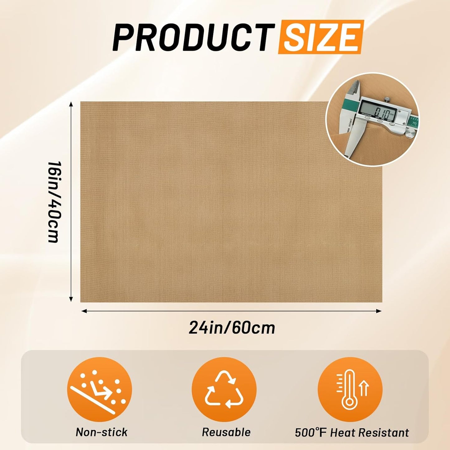 Svaldo Teflon Sheets for Heat Press 16x24, 10 Pack, Heat Press Paper for T Shirts, Hat, Reusable Non Stick PTFE Teflon Sheet, Iron Transfer Paper for Sublimation Machine, Craft & Baking