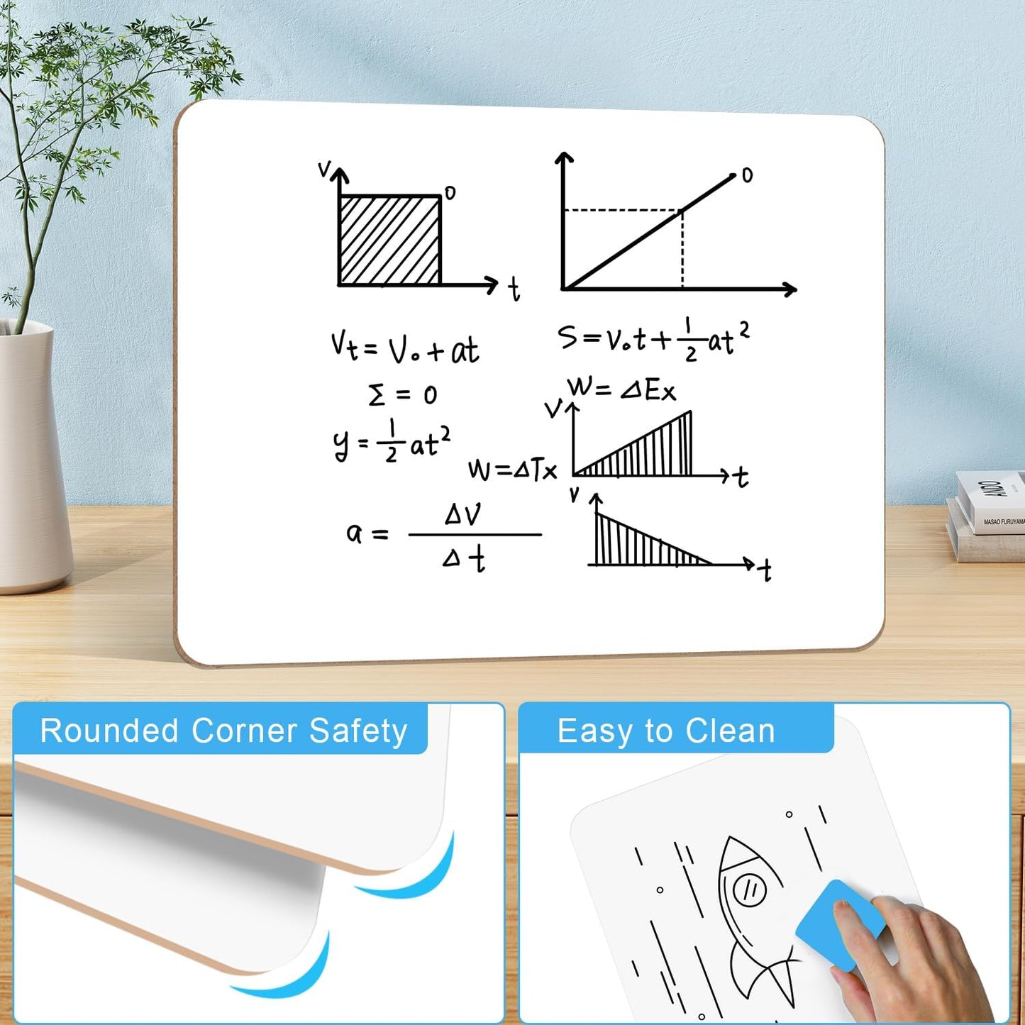 Dry Erase LapBoards, PANDRI 26 Pack Double Sided 12.5 x 9 Inch Whiteboards with 26 Erasers, Dry Erase Boards for Office Students Classroom Teacher Supplies