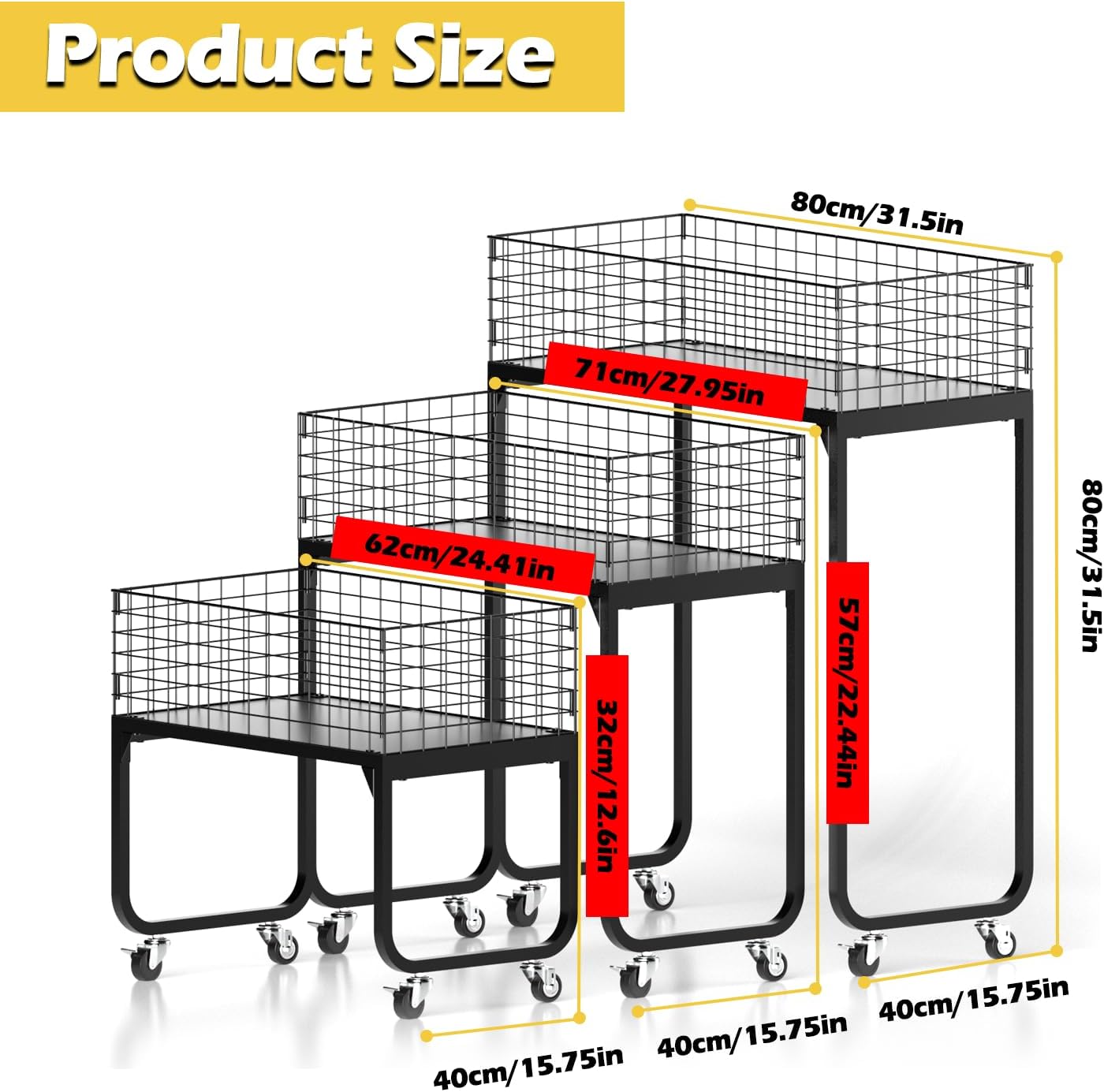 Ball Storage - 22.83" Basketball Cart With Wheels Garage Volleyball Storage Sport Equipment Holder Organizer For Indoor Outdoor,Metal Storage Rack For Playgroup,Gym And School