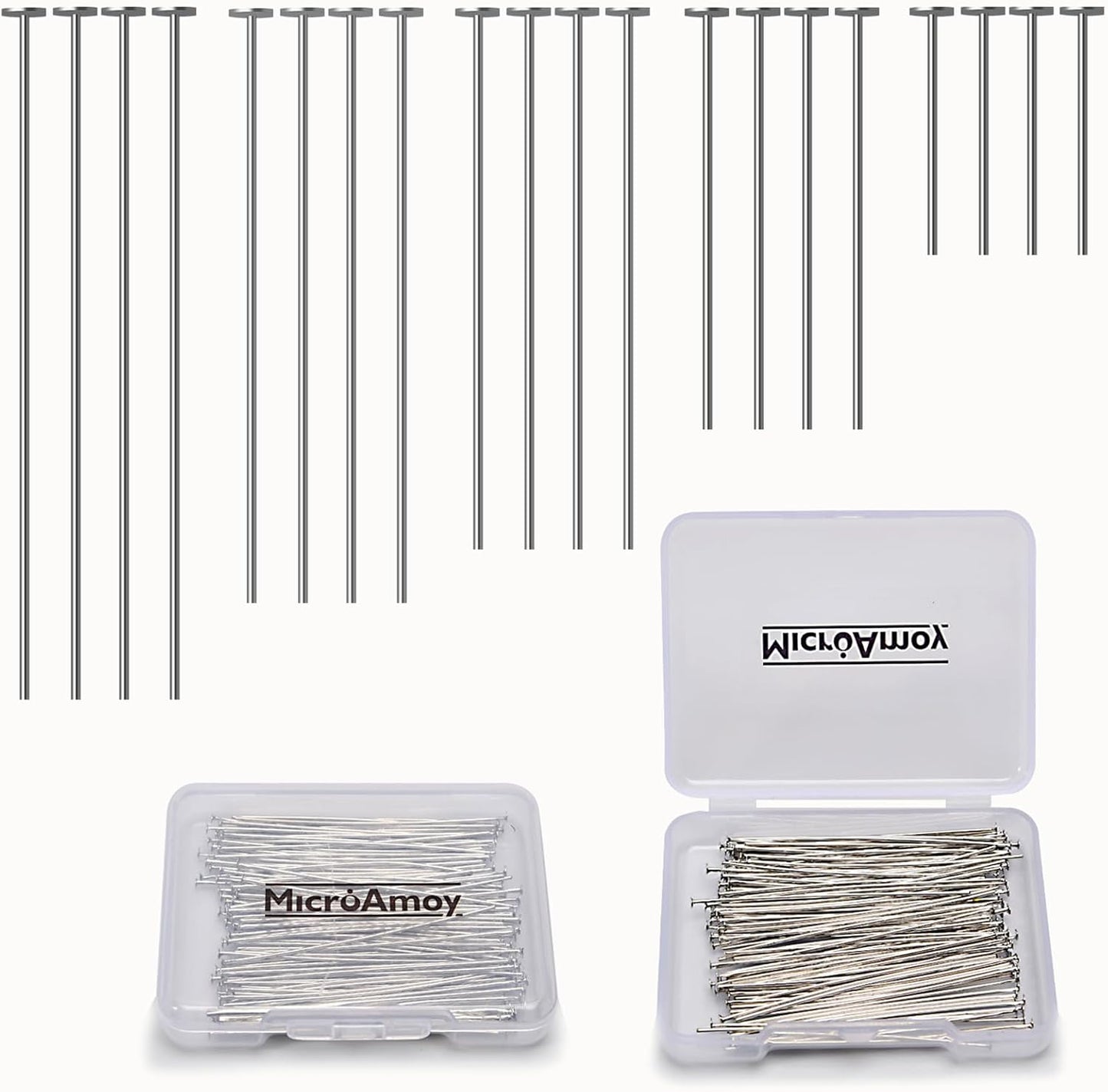 150pcs Silver Filled Flat Head Pins Non Tarnish Craft Earring Bracelet Jewelry Making Accessories Supplies (40mm (1.57in), Silver-Flat Head Pin)