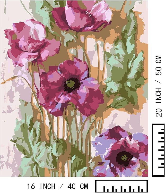 BAISITE Paint by Numbers Kit for Adults Beginners,16" Wx20 L 2 Pack Canvas for Painting Kits for Adults in Colorful Box 6566 Already Framed