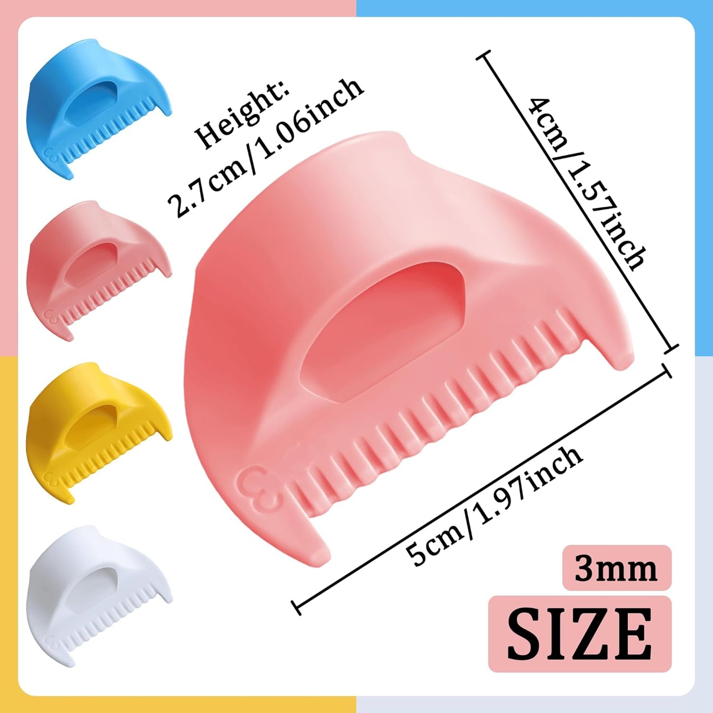 4 PCS 4mm Edge Lock Seam Guide, Mini Sewing Finger Ruler for Hand Sewing, DIY Sewing Kit Tool, Sewing Needle Gauge Measuring Guide, 4 Color