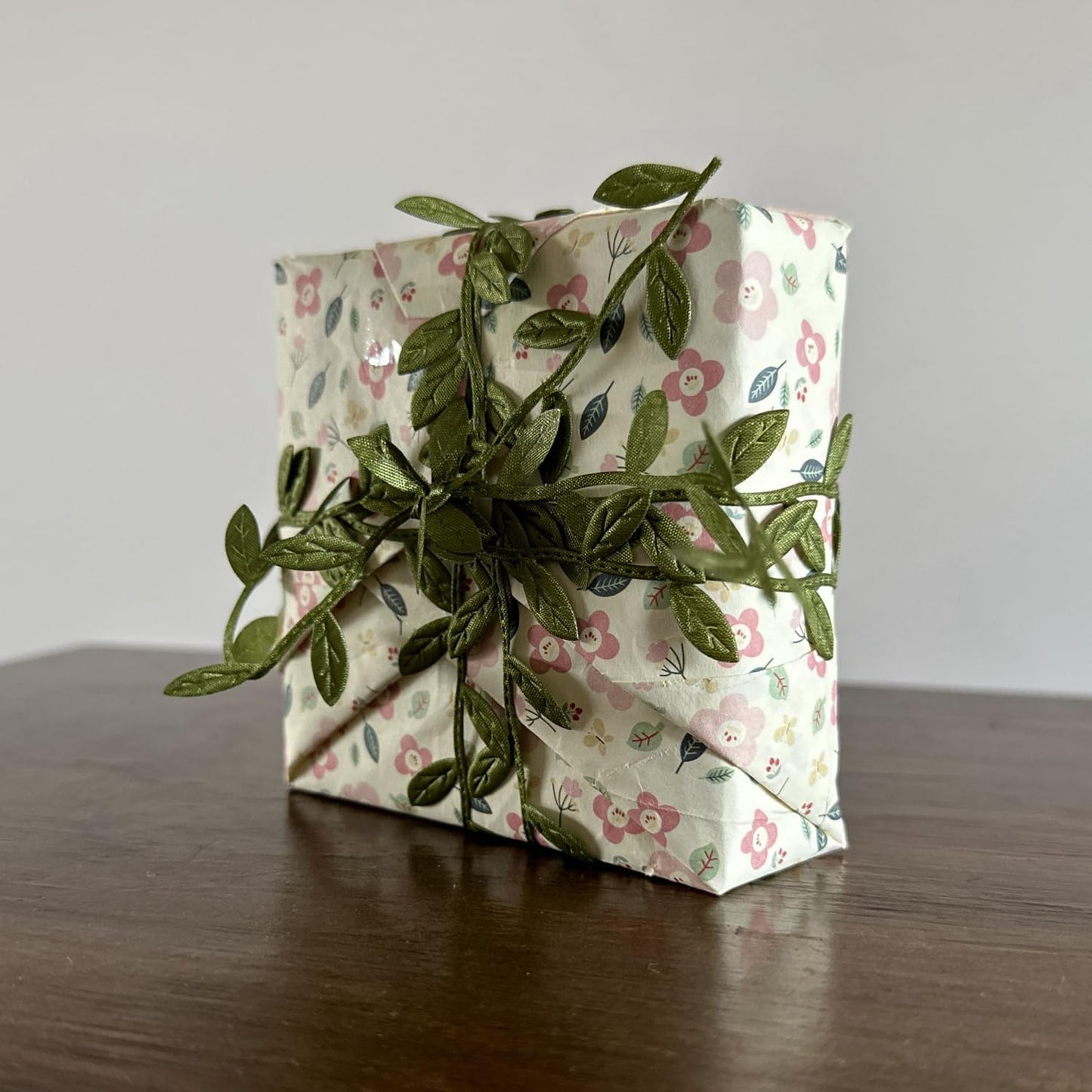 BASOKAN Grass Olive Green Leaves Leaf Ribbon Trim Rope - 20 Yards - for Garland DIY Crafts and Party Wedding Home Decorations