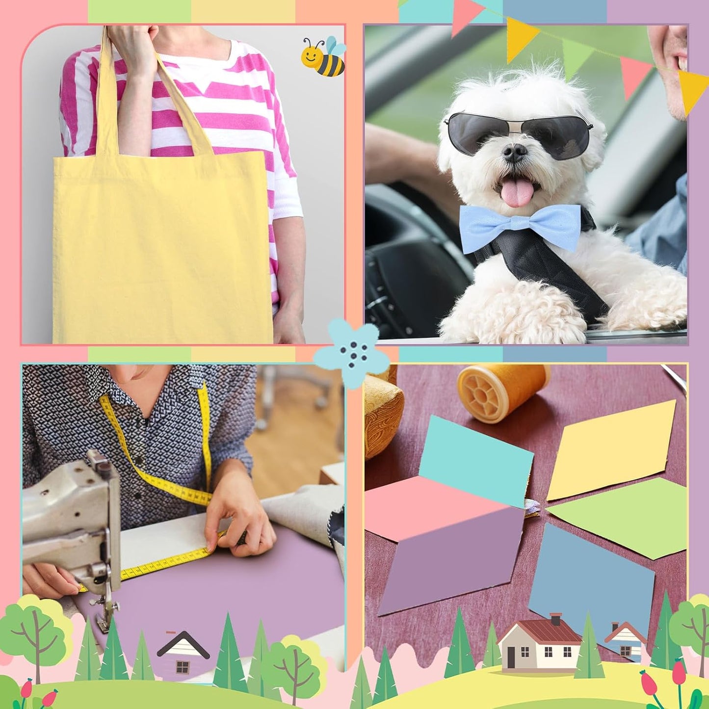 Ganeen 60 Pcs 10 x 10 Inch Pastel Pure Cotton Quilting Fabric Squares Candy Solid Quilted Fabric Bundles Rainbow Color Fat Patchwork Precut Stripes for Handmade Material Sewing DIY Crafts