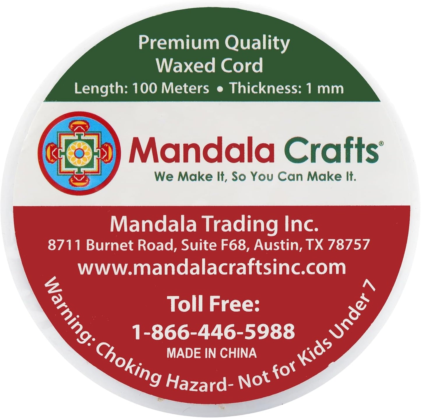 Mandala Crafts 1mm 109 Yards Gold Cotton Waxed Cord for Jewelry Making Bracelet Cord Waxed String - Beading String Thread Jewelry Cords for Necklaces String