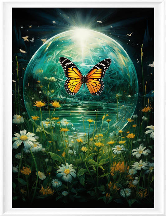 Leczany Cross Stitch Stamped Kit for Adults or Kids - Butterfly and Flower | DIY Embroidery Starter Patterns Craft Kit Needlepoint for Beginner | 11CT, 3 Strands | 13x16.9 inches