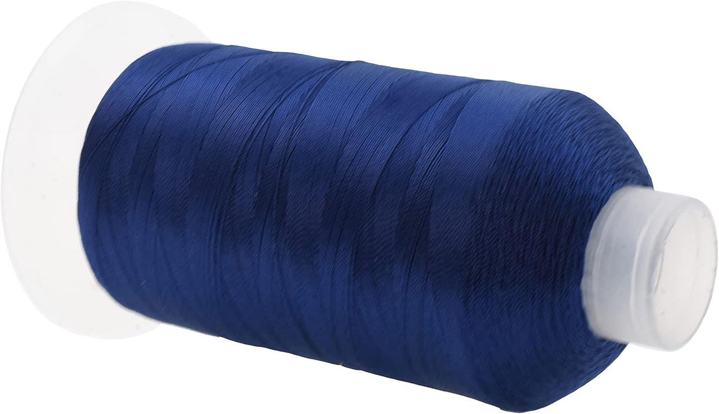 Mandala Crafts Navy Blue Heavy Duty Thread -1500 Yds Tex 90 Thread for Sewing Drapery Jeans Leather Hair - Bonded Polyester Thread Outdoor Marine Upholstery Threads
