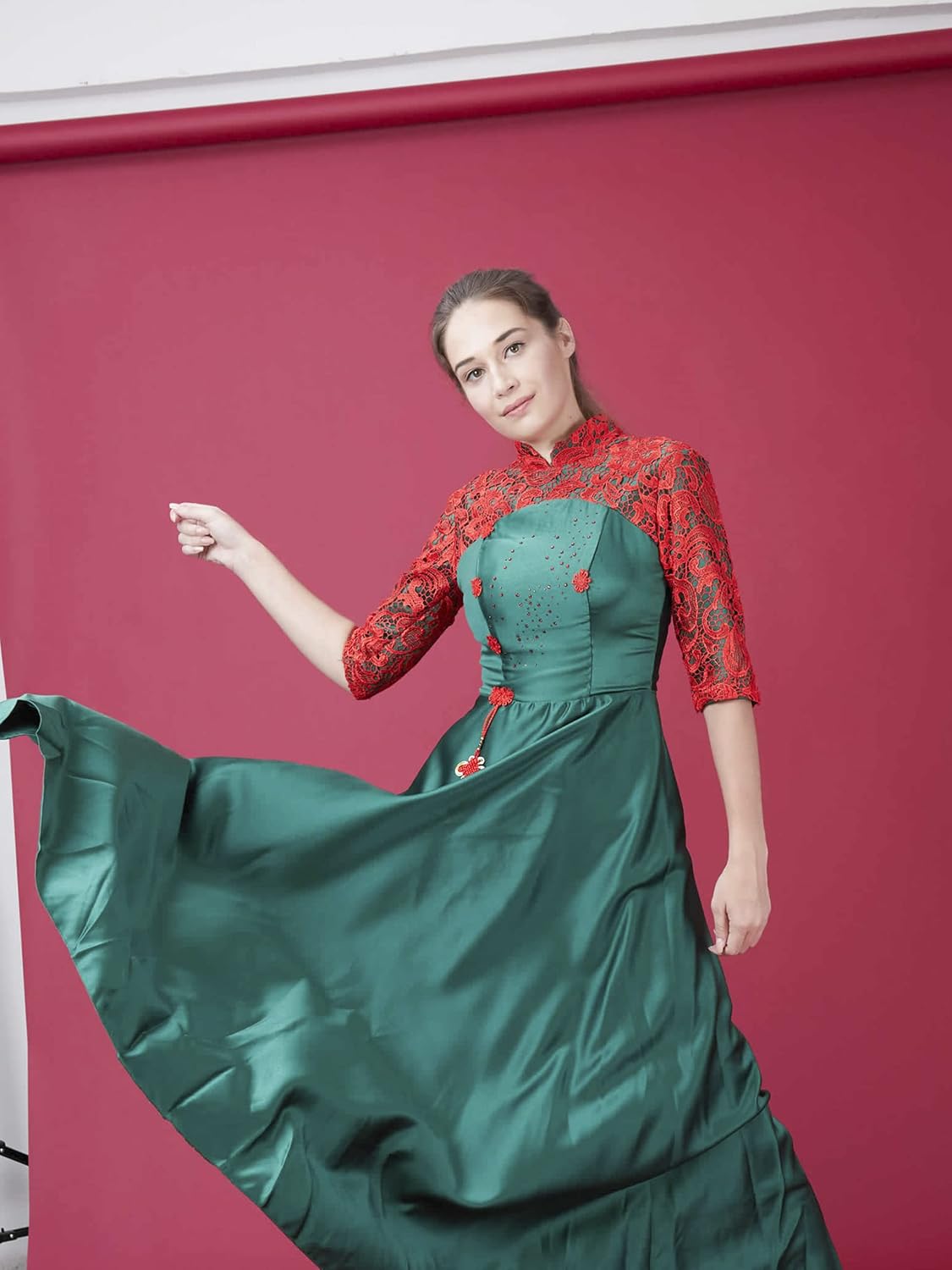 Seamless Photography Background Paper Roll, Red Photo Paper Backdrop for Photography, Video and Streaming (53''x16 'Scarlet)