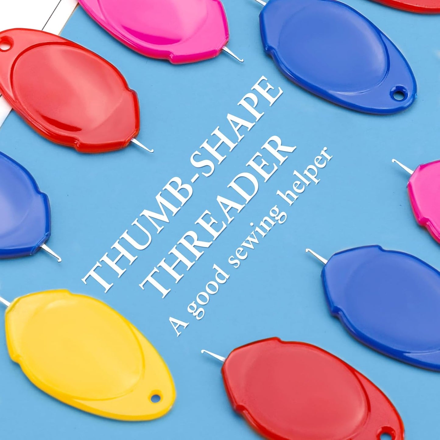 Fedmut 35PCS Needle Threaders for Hand Sewing, Sewing Machine Needle Threader Simple Thumb Shape with Clear Box for Craft Work, Sewing Machine, Embroidery Floss and Cross-Stitch - 5 Colors