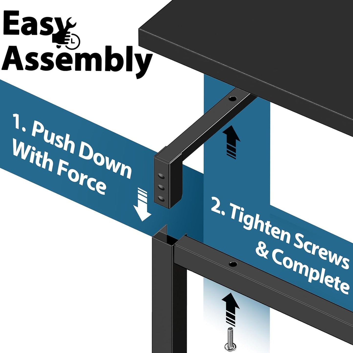 SHW Mission 48-Inch Home Office Computer Desk, Black