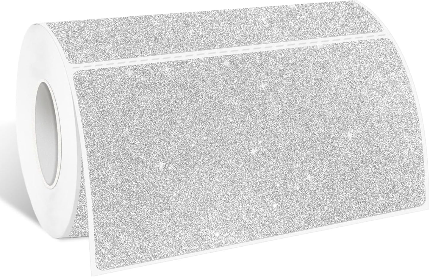 2" x 4" Glitter Silver Thermal Label Stickers,Waterproof Thermal Printer Sticker Labels for Gift Wrapping, Self-Adhesive Name Price Tag DIY Custom Logo Design (250 pcs,Silver)