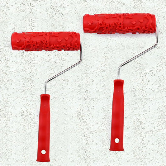2 Pack 7" Patterned Rubber Texture Roller Tools, Texture Rubber Roller for Wall Decoration Classic Brick Embossing (EG323T)
