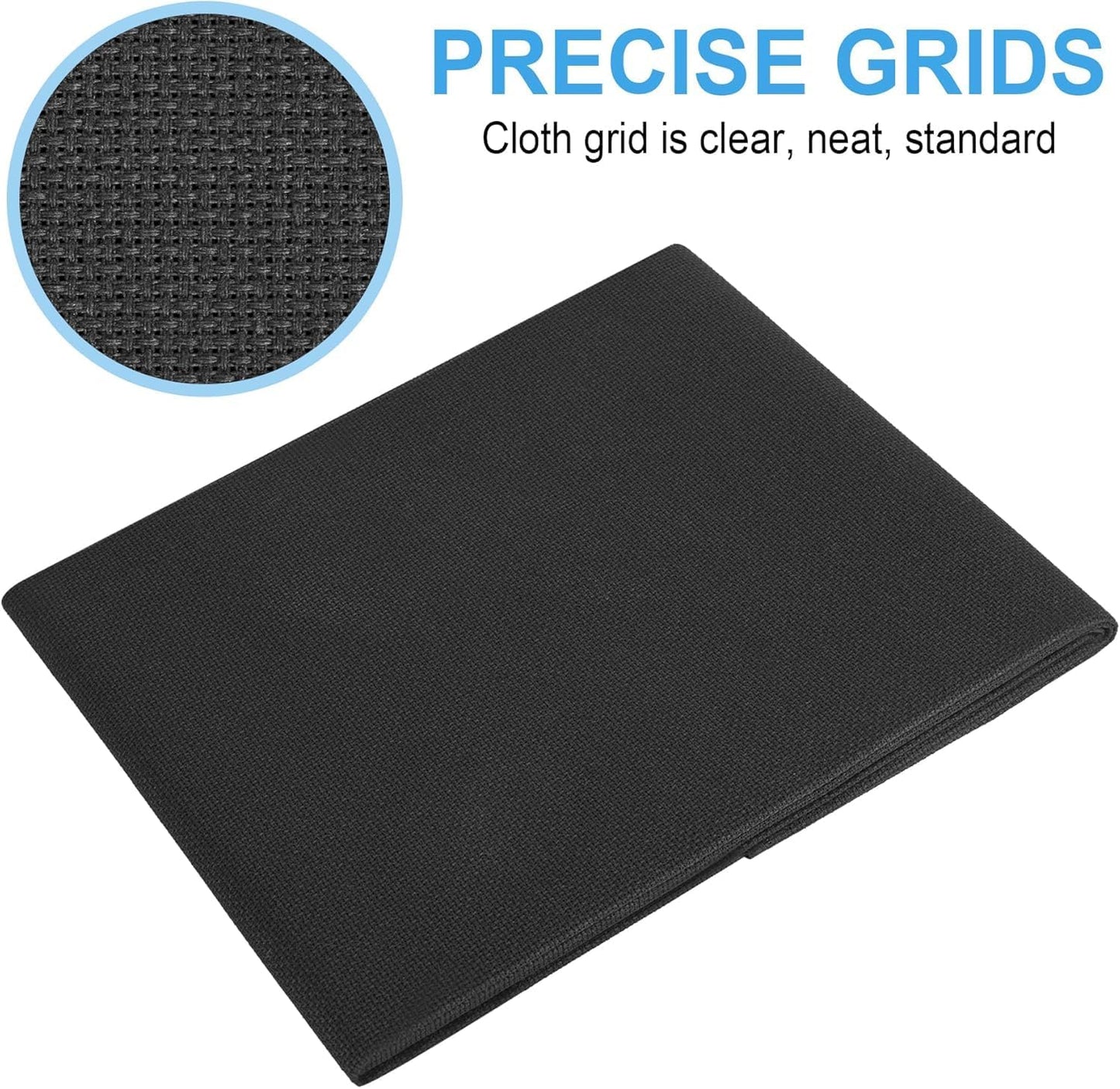 Cross Stitch Fabric 16 Count Aida Cloth 59 x 39 Inch Large Size Classic Reserve Cross Stitch Supplies Embroidery Fabric Cloth Cross Stitching for Home DIY Craft Embroidery Decoration Handmade, Black