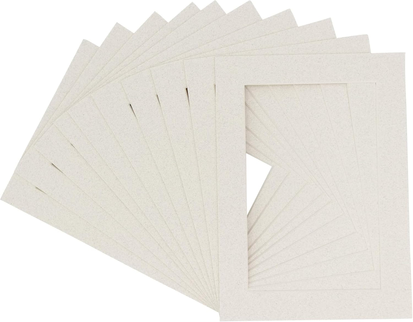 Pack of 25 Acid Free 8x10 Mats Bevel Cut for 6x8 Photos - Oyster Shell White Precut Matboards For Pictures, Photos, Framing - 4-ply Thickness