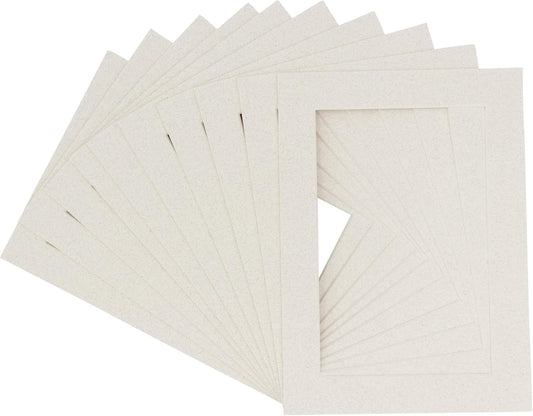 Pack of 25 Acid Free 11x14 Mats Bevel Cut for 8.5x11 Photos - Oyster Shell White Precut Matboards For Pictures, Photos, Framing - 4-ply Thickness