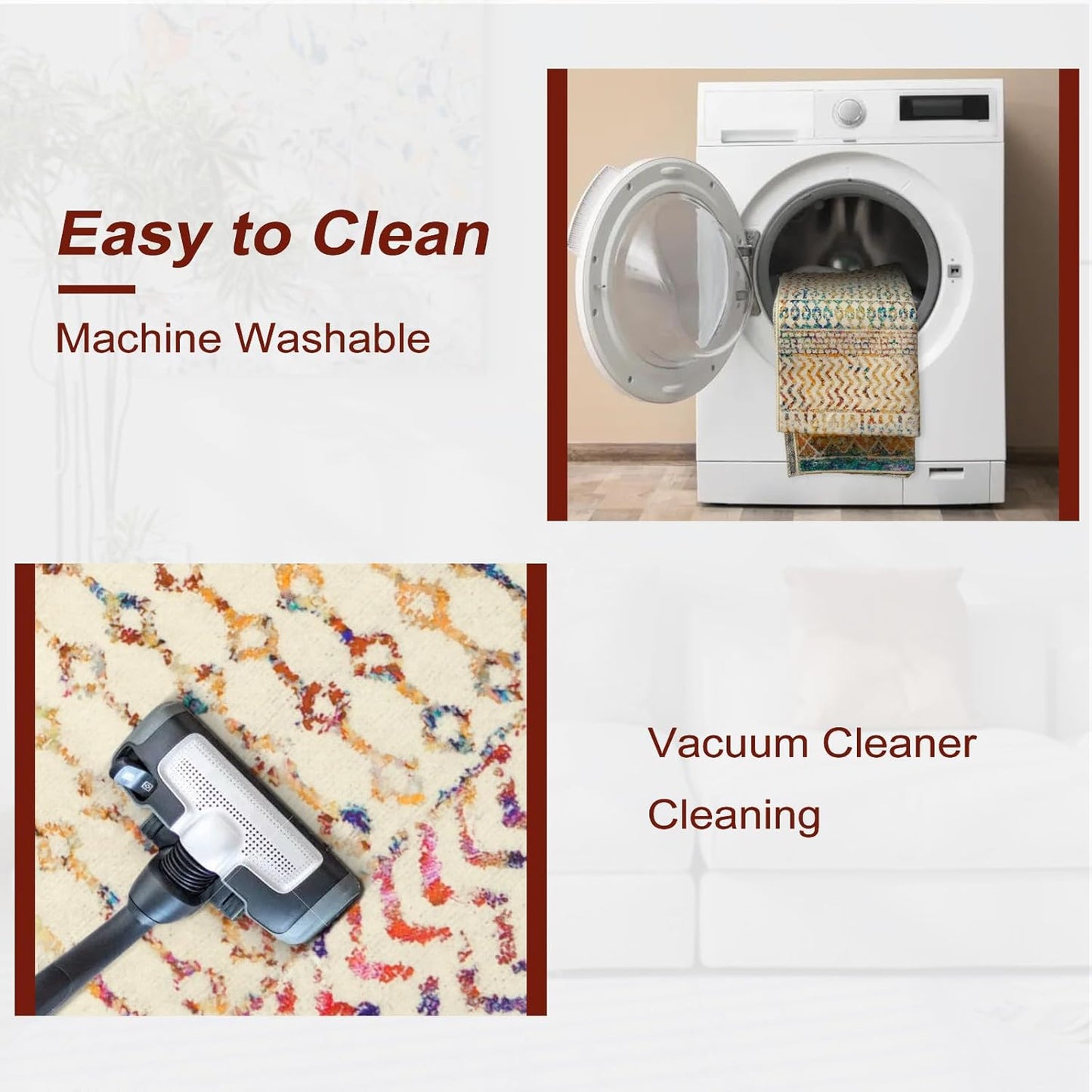 Moroccan Small Rug for Bedroom, 2x3 Colorful Rug Non-Slip Washable Indoor Door Mat, Soft Low-Pile Distressed Kitchen Mat Floor Carpets for Bedside Kitchen Entryway Bathroom