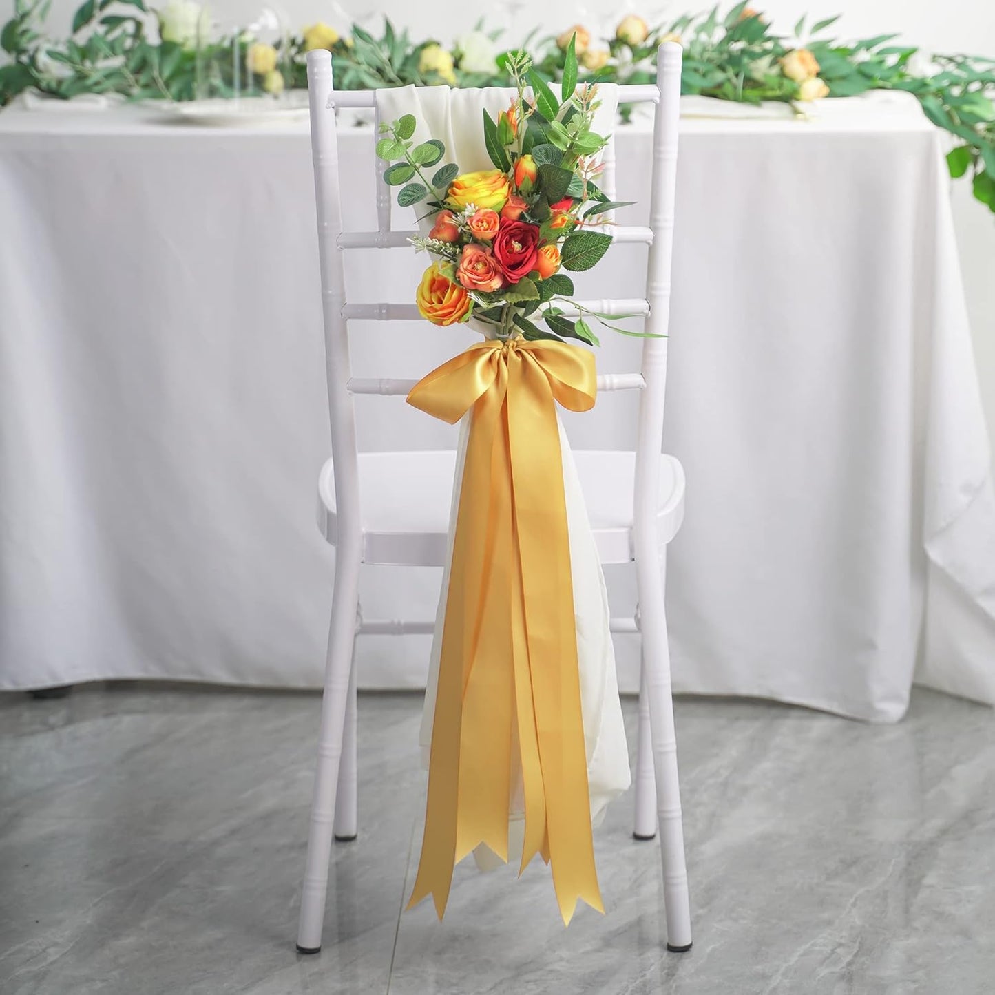 HUIHUANG Old Gold Satin Ribbon - 2 inch Wide Double Face Gold Silk Like for Wedding, Crafts, Gift Wrapping, Christmas Decor, Bows - 25 Yards/Roll