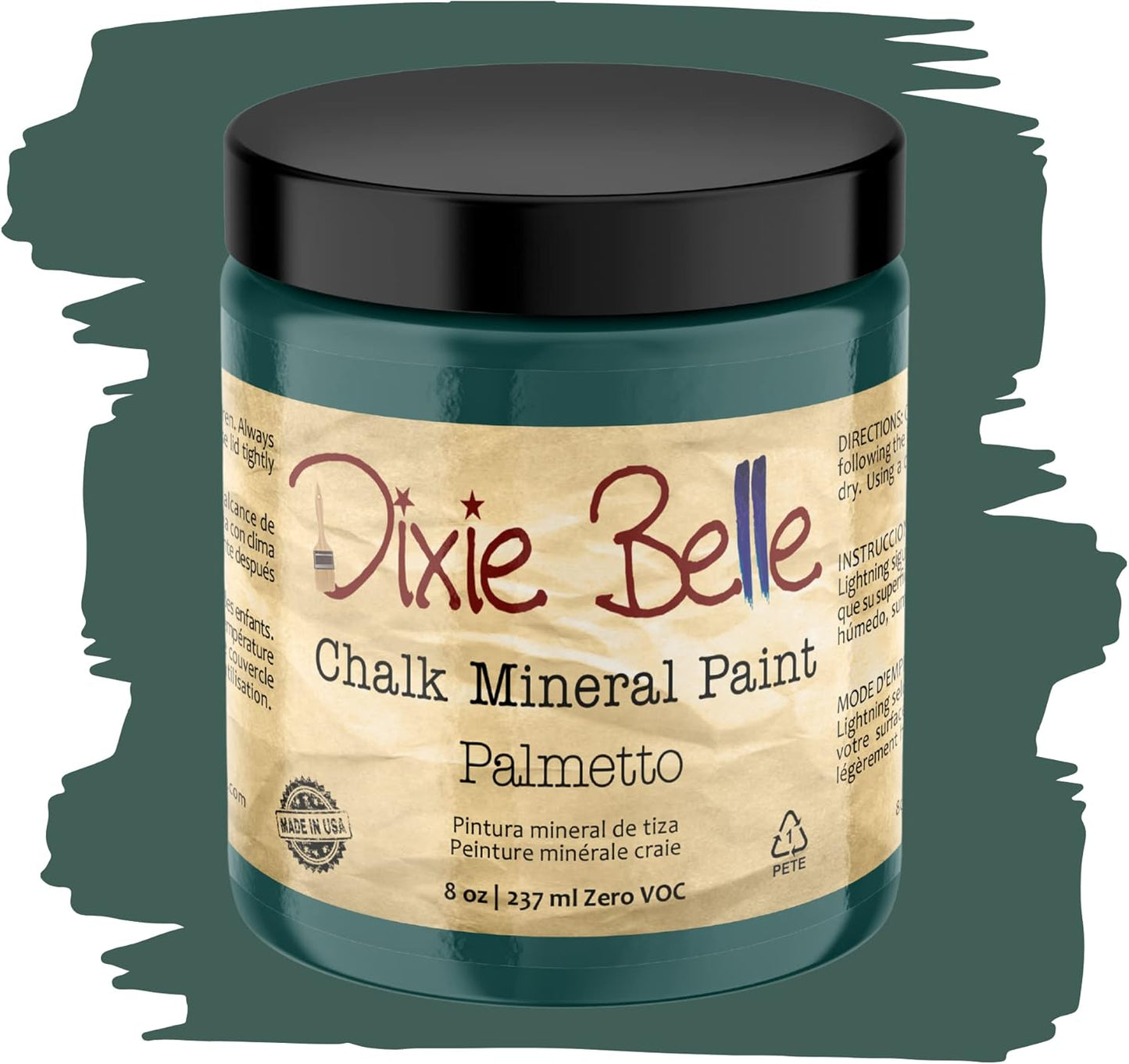 Dixie Belle Paint Company Chalk Finish Furniture Paint - Palmetto (8oz) - Matte Rich Green Chic Chalk Mineral DIY Furniture Paint