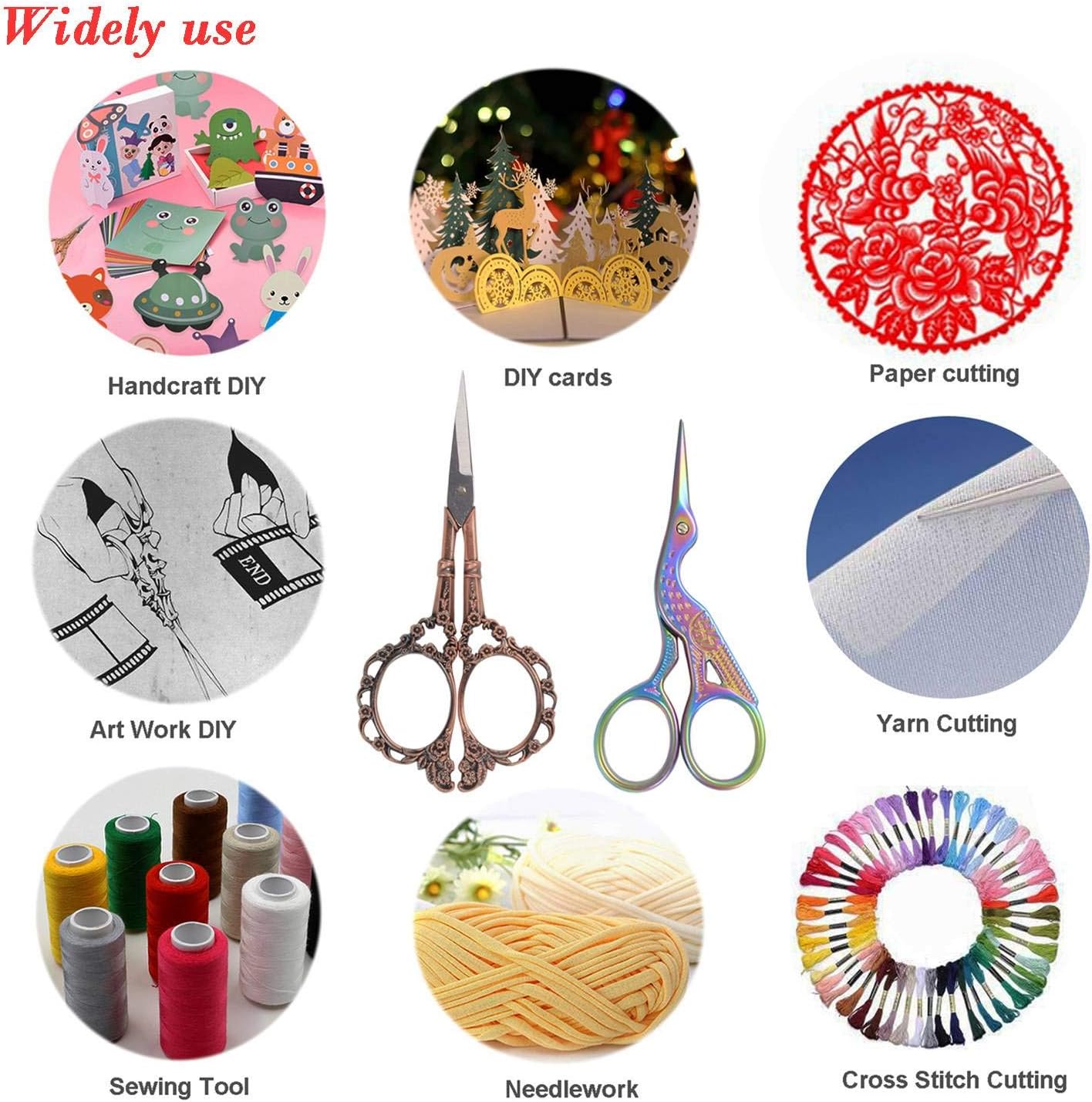 BIHRTC Professional 9 inch Dressmaking Tailor Scissors Small Embroidery Scissors Sharp Fabric Sewing Shears Scissor for Cloth Altering Leather Threading Cutting and Artwork