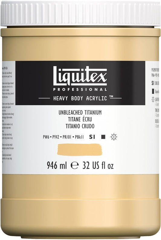 Liquitex Professional Heavy Body Acrylic Paint, 32-oz (946ml) Pot, Unbleached Titanium
