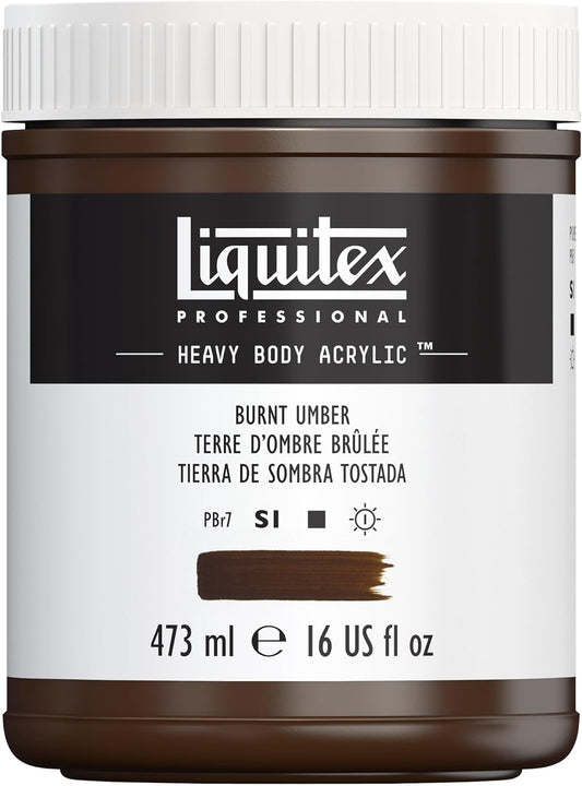 Liquitex Professional Heavy Body Acrylic Paint, 16-oz (473ml) Pot, Burnt Umber