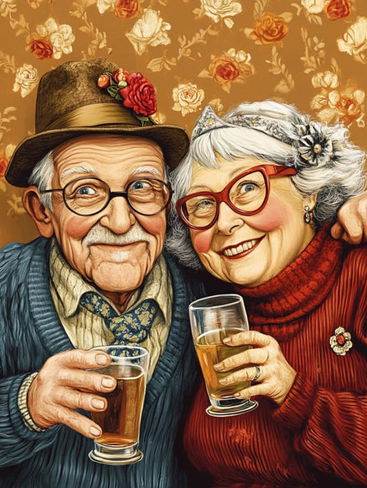 Moohue 14ct Counted Stamped Cross Stitch Kits for Adults Couple Printed Cross Stitch Patterns Art Crafts Cross Stitch Supplies (Couple)