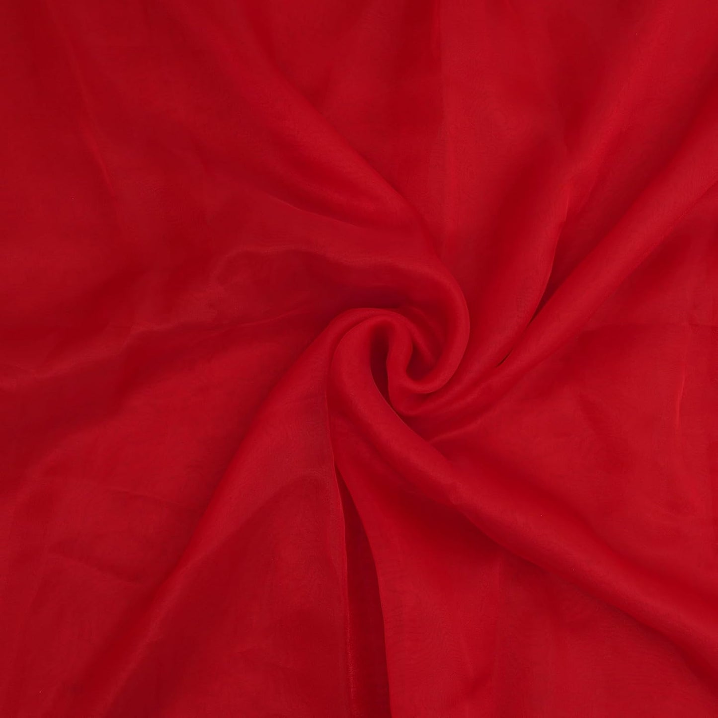 Organza Fabric 5 Yard Bridal Solid Sheer Organza Fabric Bolt for Wedding Dress, Fashion, Crafts, Decorations Silky Shiny Organza 44" - (5 Yard, Red)
