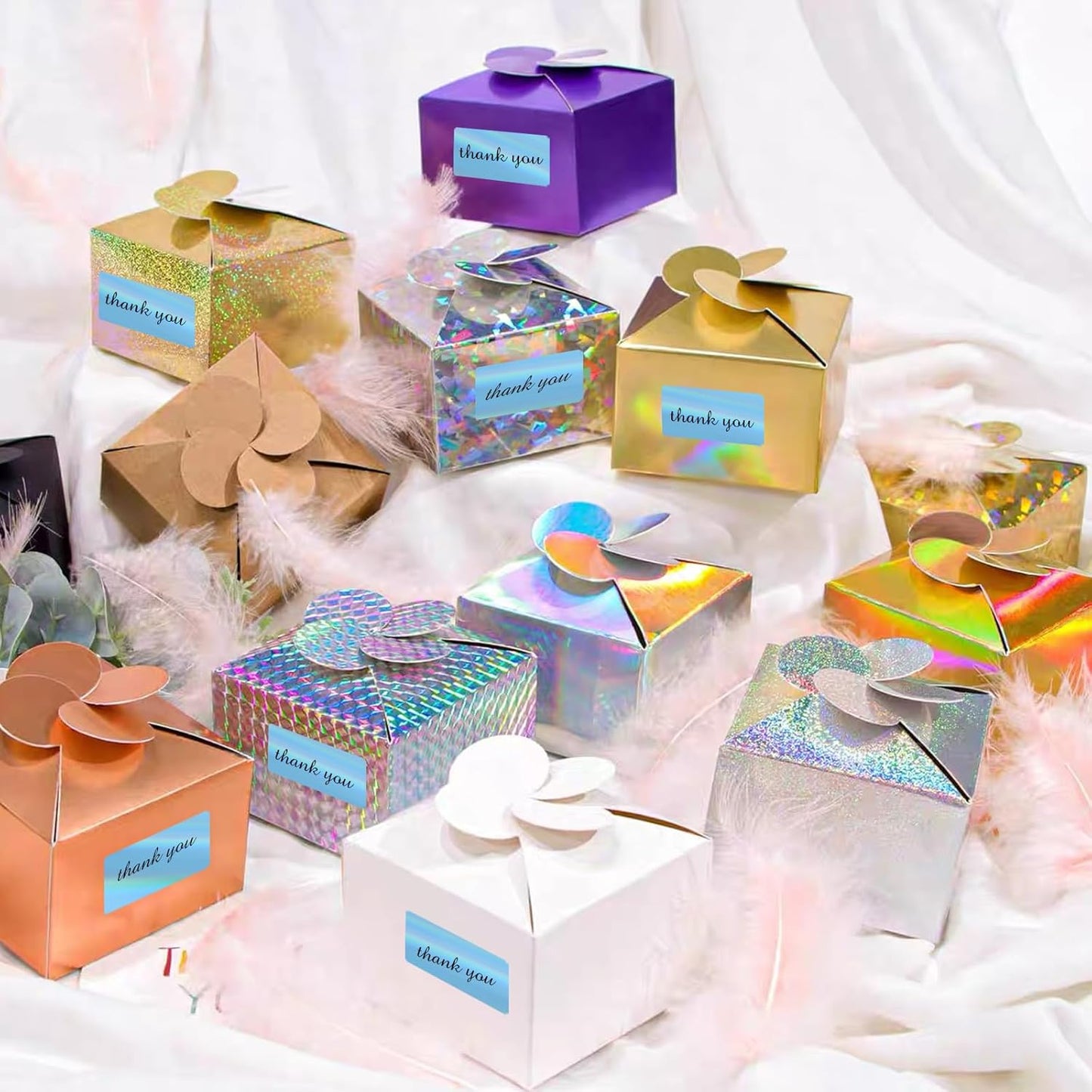 Direct Thermal Label 2x1 Inch- Barcode Labels- Holographic Thermal Sticker Labels for Address, Shipping, Compatible with Rollo Label Printer & MUNBYN& Zebra (300 Labels/Blue)